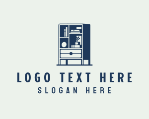 Home Staging - Bookshelf Cabinet Furniture logo design