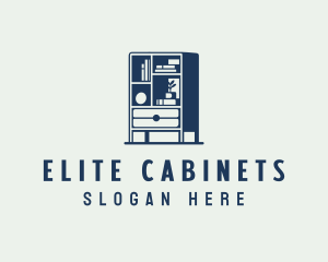 Cabinet - Bookshelf Cabinet Furniture logo design