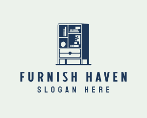 Bookshelf Cabinet Furniture logo design