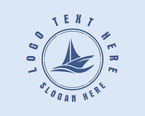 Sailboat Sea Waves  Logo