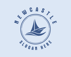 Sailboat Sea Waves  Logo