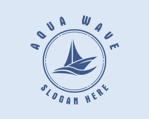 Sailboat Sea Waves  logo design