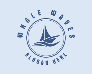 Sailboat Sea Waves  logo design