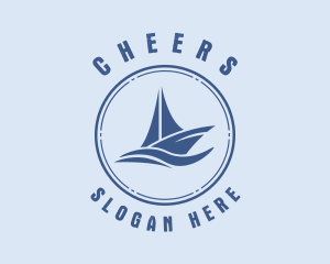Seaman - Sailboat Sea Waves logo design