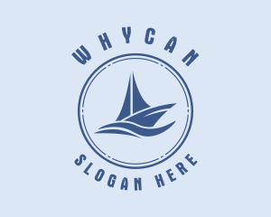 Seaman - Sailboat Sea Waves logo design