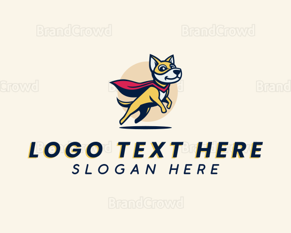 Cartoon Superhero Dog Logo