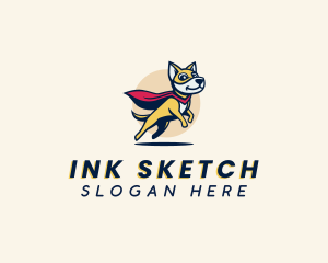 Cartoon Superhero Dog  logo design