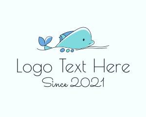 Sea Creature - Minimalist Sea Dolphin logo design