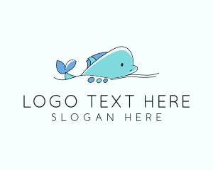 Sea Creature - Minimalist Sea Dolphin logo design