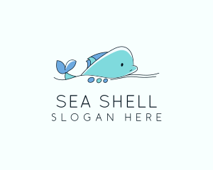 Minimalist Sea Dolphin logo design