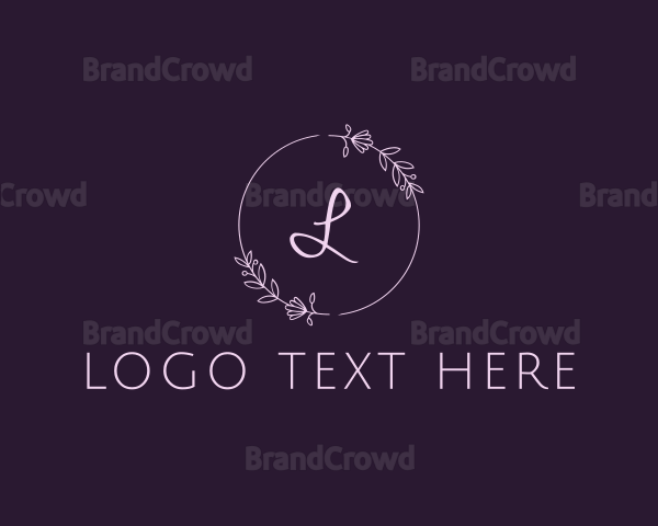 Wreath Flower Circle Wedding Logo