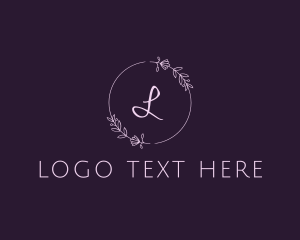 Aesthetics - Wreath Flower Circle Wedding logo design