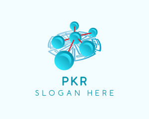 Proton - Molecular Science Atom logo design