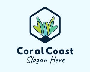 Coral - Heart Coral Seaweed logo design