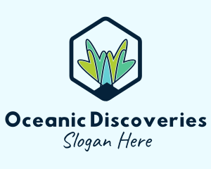 Marine Biologist - Heart Coral Seaweed logo design