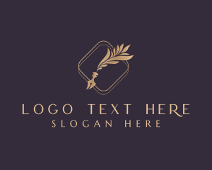 Writing - Elegant Quill Writer logo design
