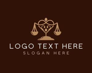 Legal - Heart Justice Scale logo design
