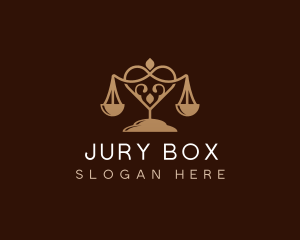 Jury - Heart Justice Scale logo design