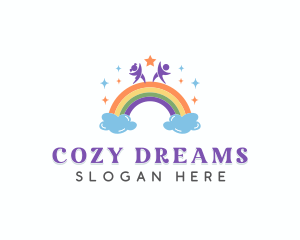 Children Rainbow Playground logo design