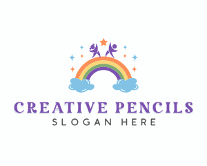 Children Rainbow Playground logo design