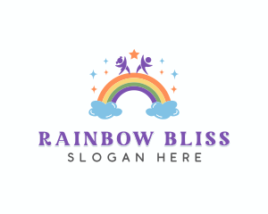 Children Rainbow Playground logo design