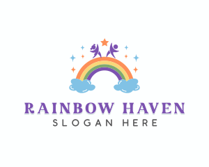 Children Rainbow Playground logo design