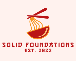 On The Go - Wanton Noodle Soup Bowl logo design