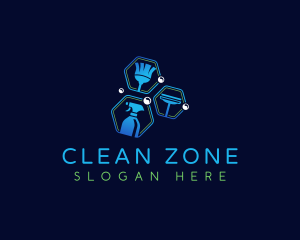 Cleaning Sanitary Janitor logo design