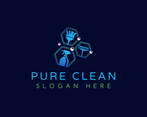 Cleaning Sanitary Janitor logo design