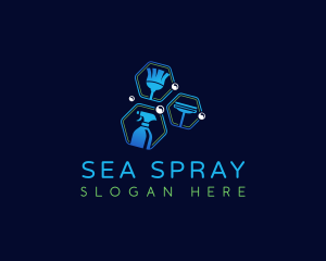 Cleaning Sanitary Janitor logo design