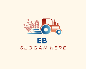 Machinery - Tractor Wheat Farming logo design