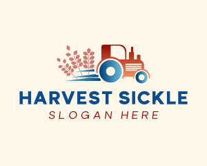 Tractor Wheat Farming logo design