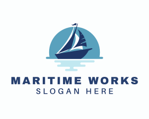 Sailing Sea Yacht  logo design