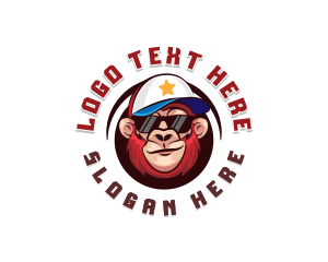 Primate - Hipster Monkey Gaming logo design