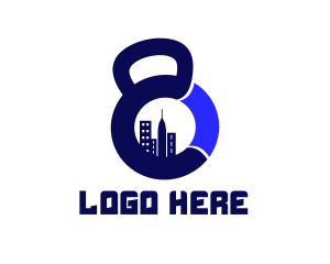 Skyscraper - Kettlebell Building City logo design