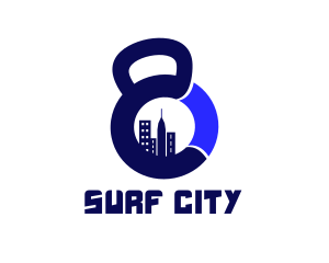 Kettlebell Building City logo design