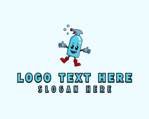 Mascot - Spray Cleaning Sanitation logo design