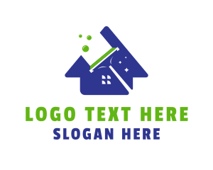 Clean - Home Cleaning Wiper logo design