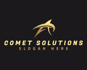 Comet - Star Swoosh Letter A logo design