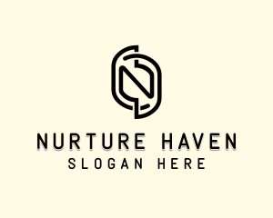 Generic Curved Letter N logo design