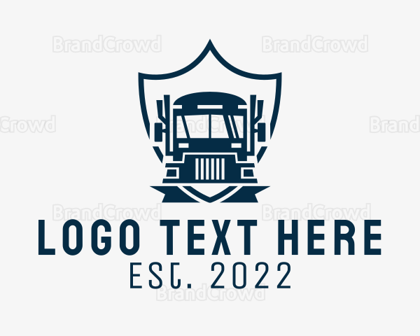 Delivery Truck Logistics Crest Logo
