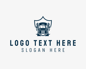 Shipping Company - Delivery Truck Logistics Crest logo design