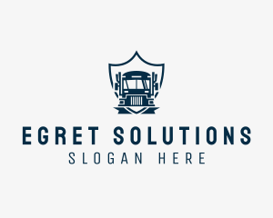 Delivery Truck Logistics Crest logo design