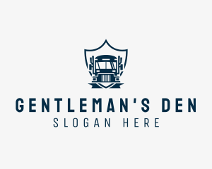 Delivery Truck Logistics Crest logo design