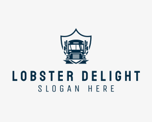 Delivery Truck Logistics Crest logo design