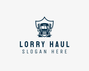 Delivery Truck Logistics Crest logo design