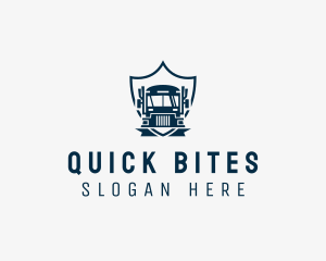 Delivery Truck Logistics Crest logo design