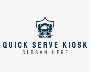 Delivery Truck Logistics Crest logo design