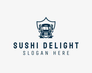 Delivery Truck Logistics Crest logo design