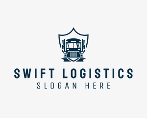 Logistics - Delivery Truck Logistics Crest logo design